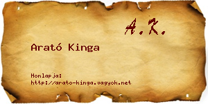 Arató Kinga névjegykártya