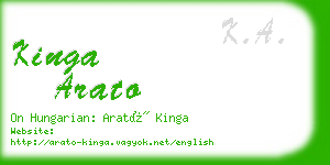 kinga arato business card