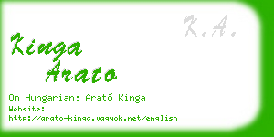 kinga arato business card